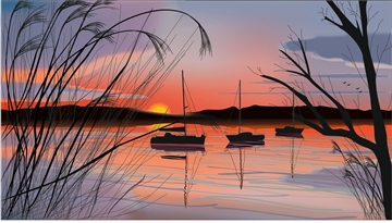 paesaggio al tramonto